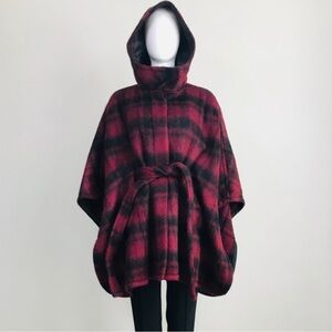 Coach Women's Wool Plaid Hooded Cape